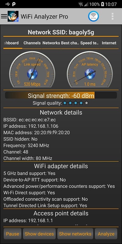 WiFi Analyzer Pro Screenshot2