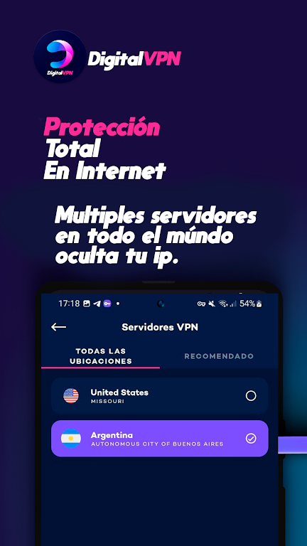 DigitalVPN: Proxy limitado VPN Screenshot4