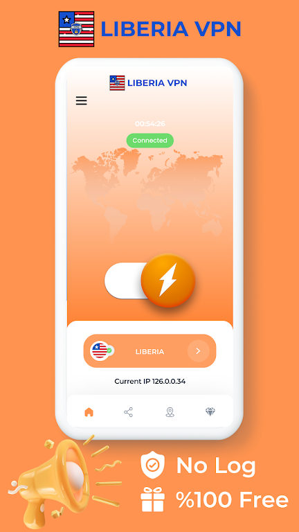 Liberia VPN - Private Proxy Screenshot1