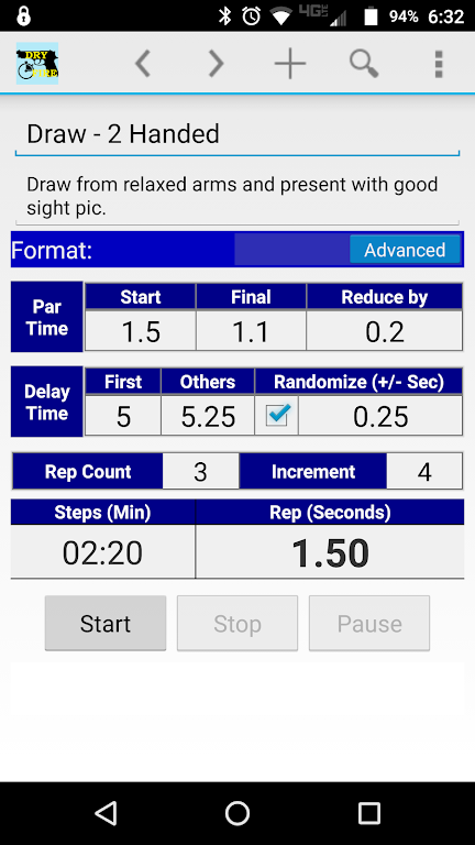 Dry Fire Par Time Tracker Screenshot1