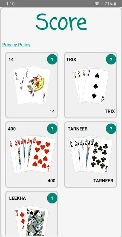 Card Scores Screenshot1