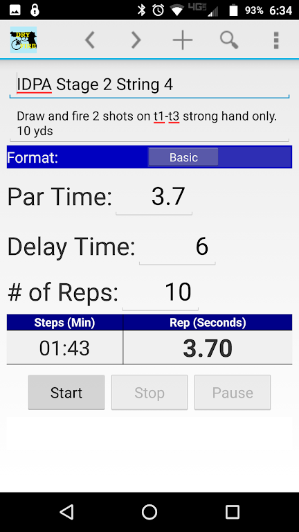 Dry Fire Par Time Tracker Screenshot3