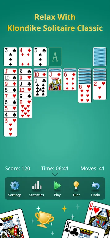 Solitaire Klondike classic. Screenshot1