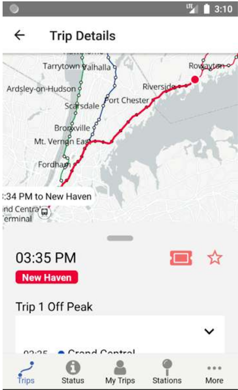 Metro-North Train Time Screenshot2