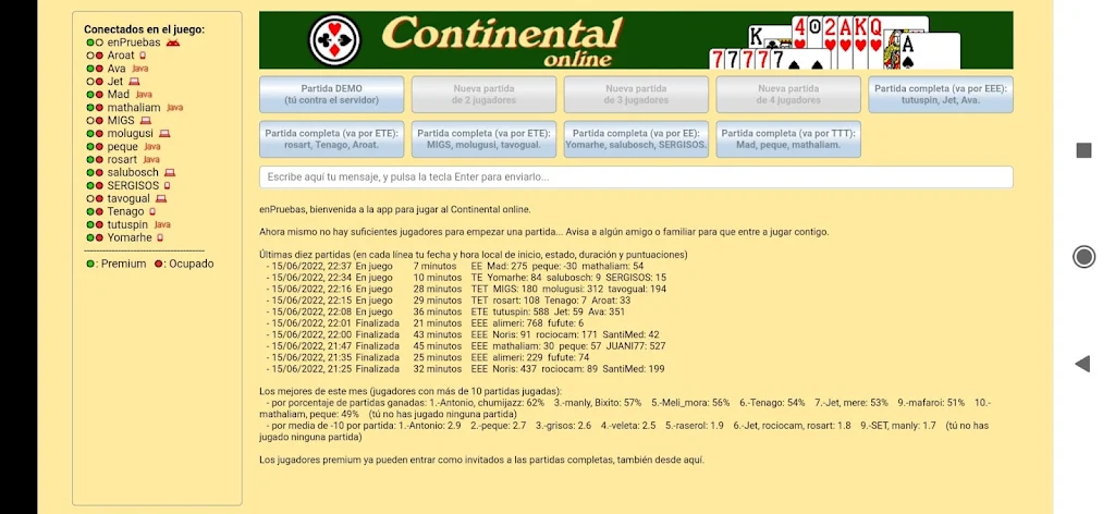 Continental (juego de cartas) Screenshot4