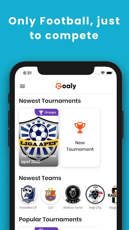 Goaly: Tournaments & Teams Screenshot1