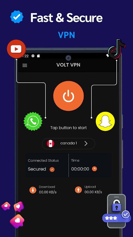 Volt Vpn Fast, Safe VPN Screenshot1