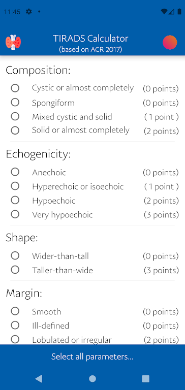 TIRADS Calculator Screenshot1