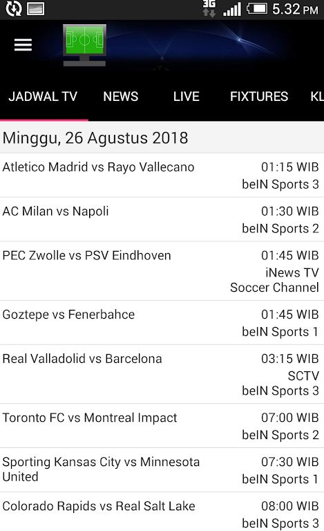 Jadwal Siaran Langsung Screenshot1