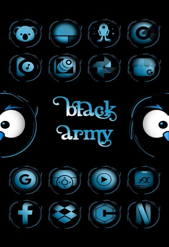 Black Army Sapphire Icon Pack Screenshot1