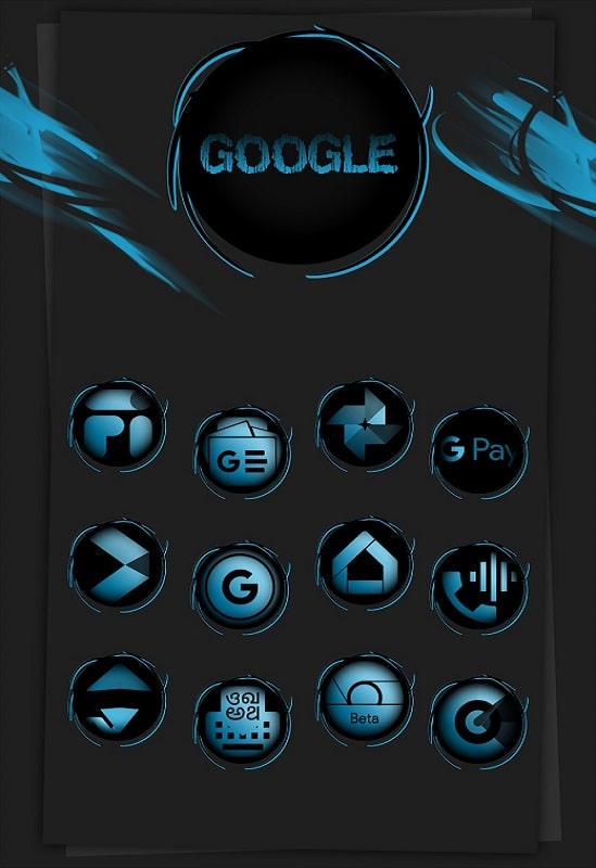 Black Army Sapphire Icon Pack Screenshot3