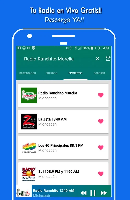 Radio Ranchito Morelia Mexico Live Free Screenshot3