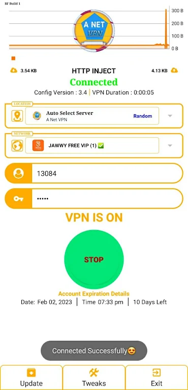 A NET VIP VPN Screenshot1