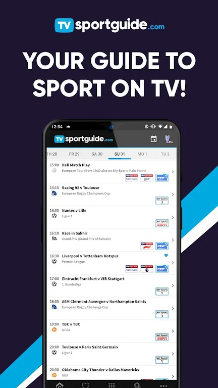 TVsportguide.com - Sport on TV Screenshot1