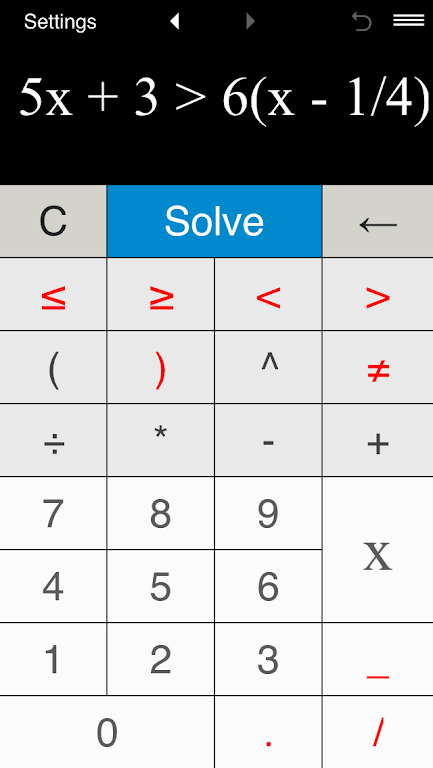 Inequality Calculator Screenshot1