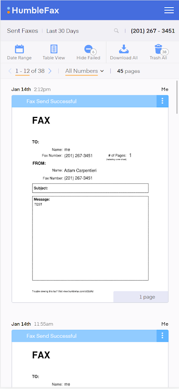 HumbleFax Screenshot1