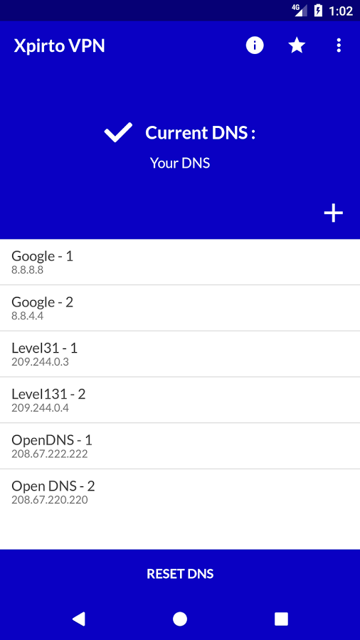 Xpirto VPN & DNS Changer Screenshot2