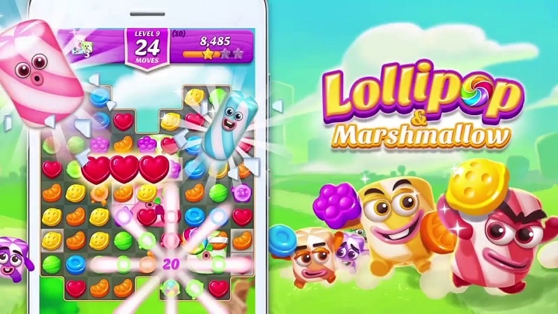 Lollipop & Marshmallow Match3 Mod Screenshot4