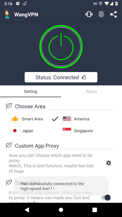 Wang VPN ❤️- Free Fast Stable Best VPN Just try it Screenshot1