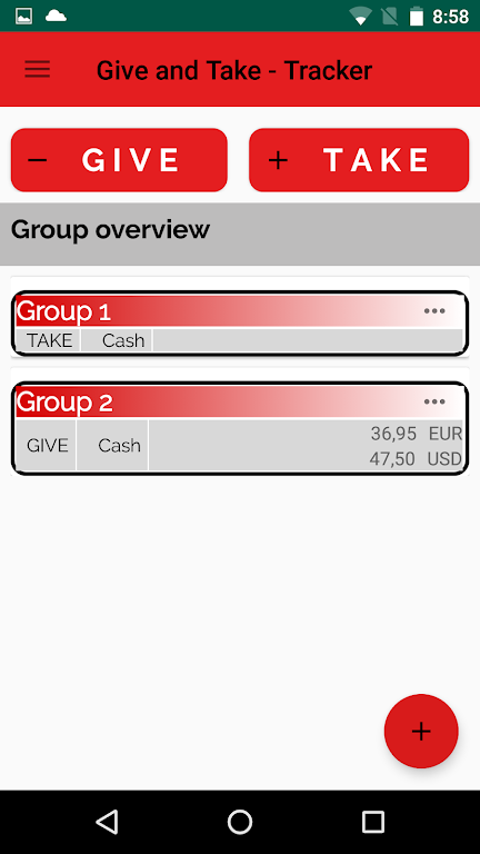 GiveTake - Tracker for your debts and costs Screenshot2