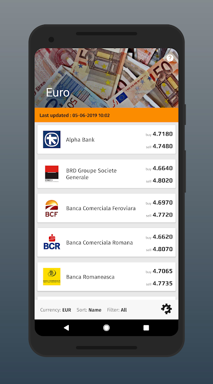 Romanian Bank Exchange Rates Screenshot4