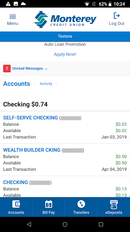 MontereyCU Mobile Banking Screenshot2