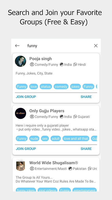 GroupSor - Join & Promote WhatsApp Group Link Screenshot2