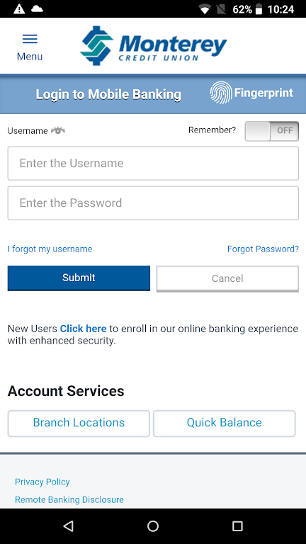 MontereyCU Mobile Banking Screenshot1