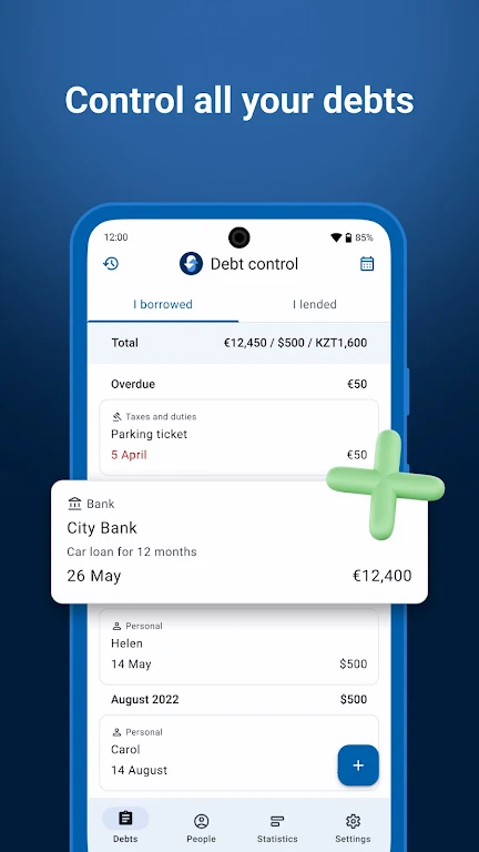 Debt Control – Manager Tracker Screenshot1