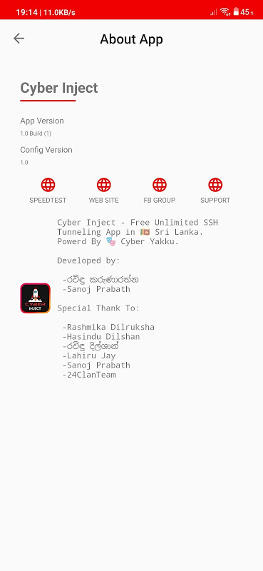 Cyber Inject Lite - Free SSH/SSL/HTTP Tunnel VPN Screenshot2