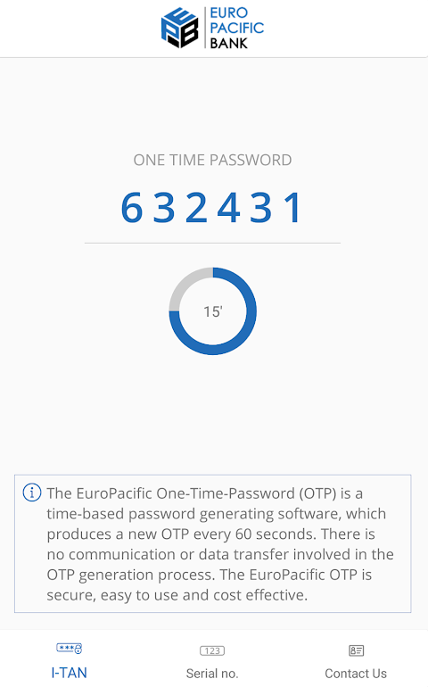 Euro Pacific Bank mOTP Screenshot2