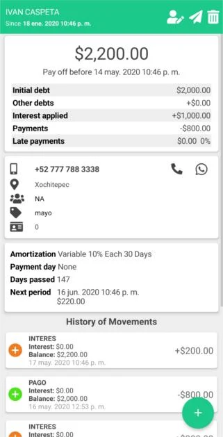 Morosos - Debtor Manager Screenshot2