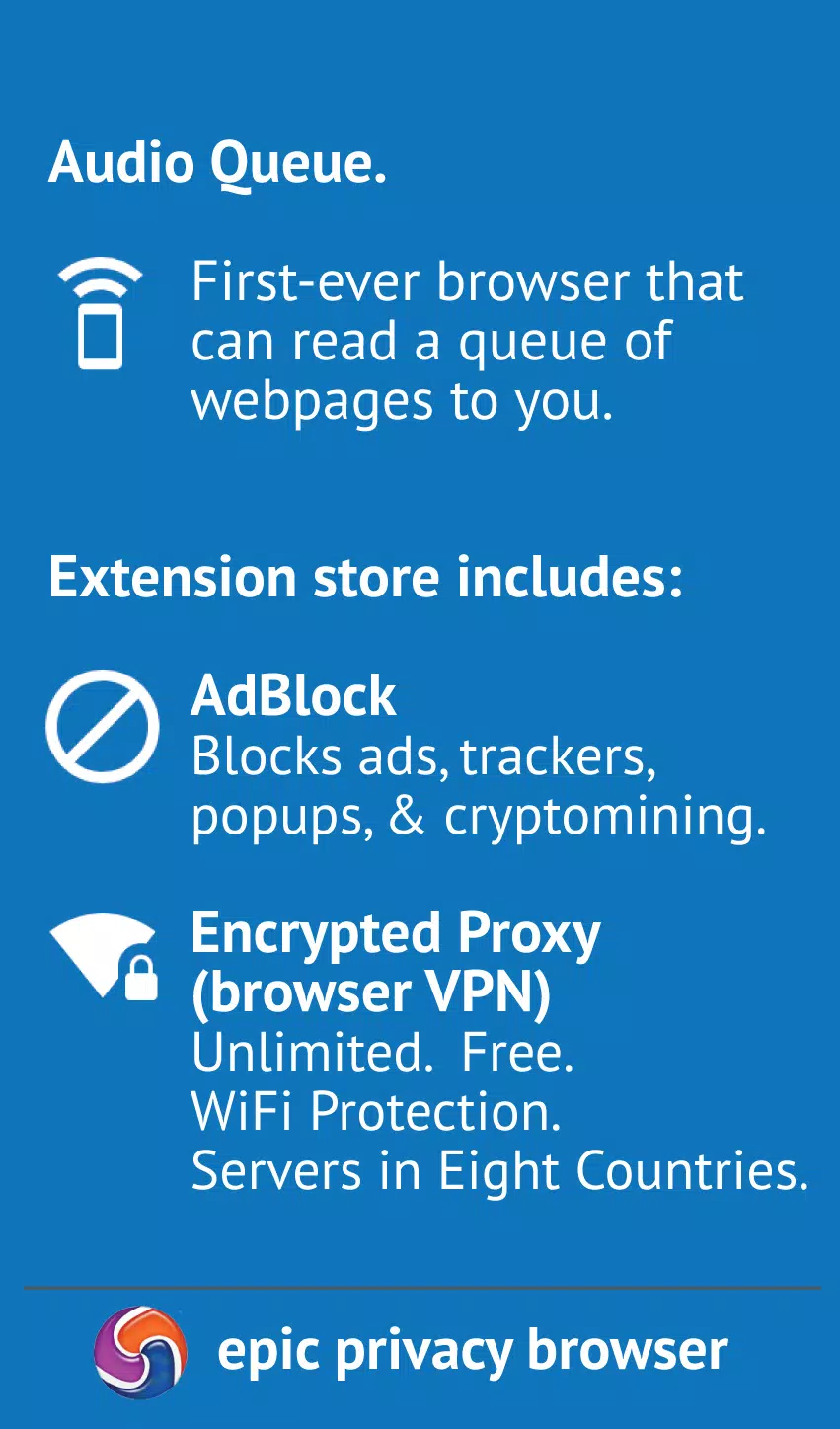 Epic Privacy Browser with AdBlock, Vault, Free VPN Screenshot2