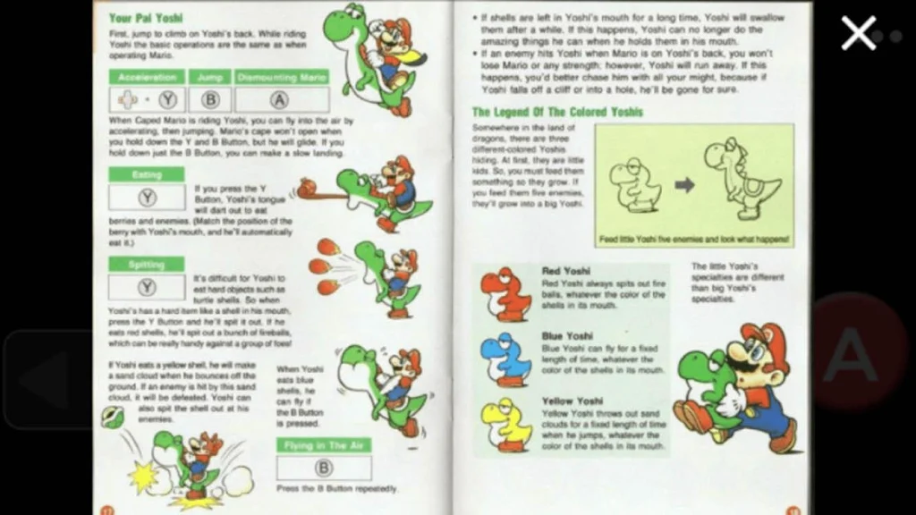 SNES Super Mari World - Comics Board and story Screenshot1