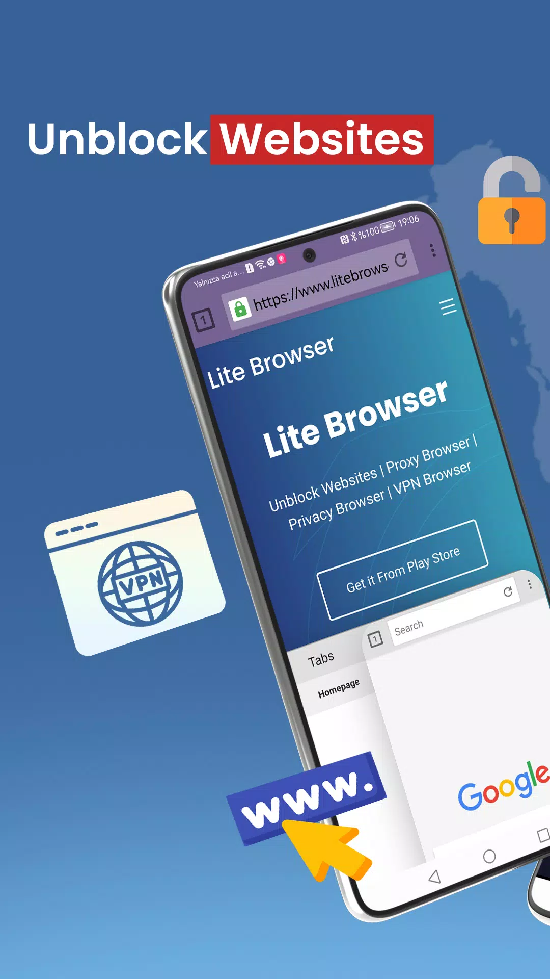 Lite Browser - VPN Browser Screenshot1