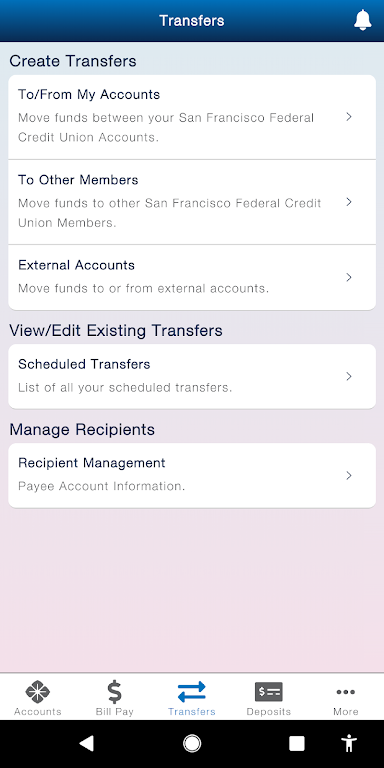 San Francisco FCU Mobile Banki Screenshot3