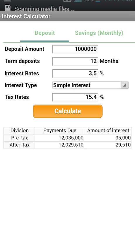 Interest Calculator Screenshot1