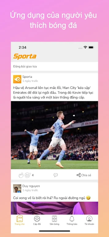 Sporta - Cộng đồng bóng đá Screenshot1