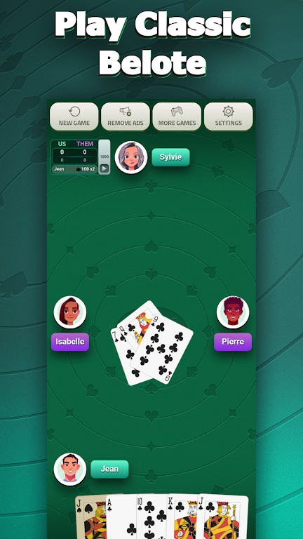 Belote Offline - Single Player Card Game Screenshot1