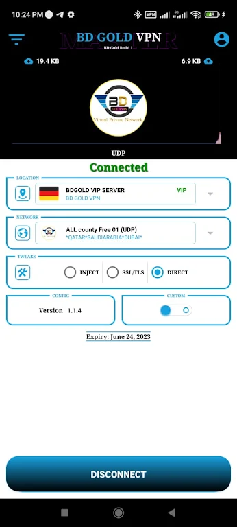 BDGOLD VPN Screenshot1