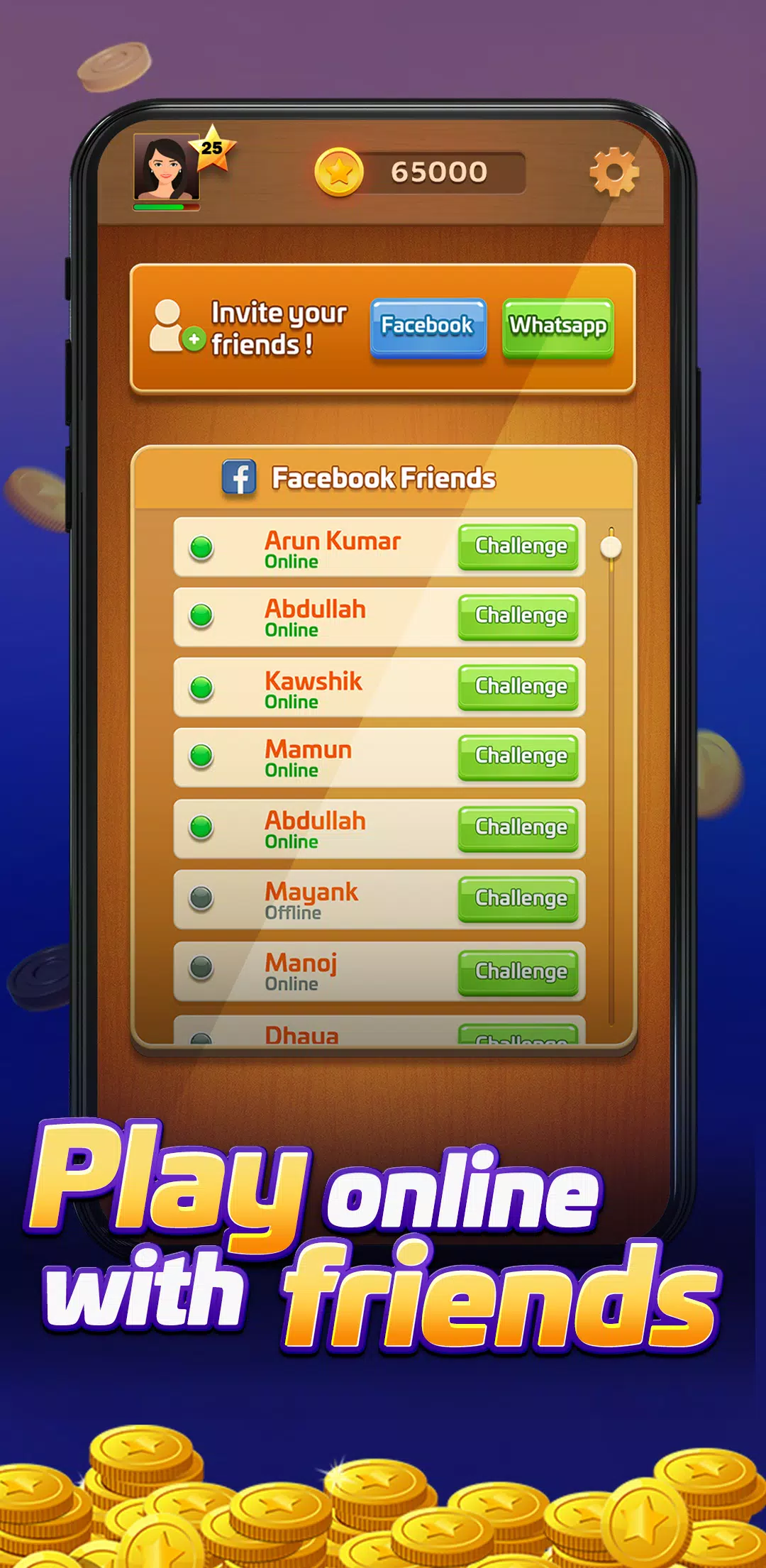 Carrom Gold : Multiplayer Friends Board Games King Screenshot1