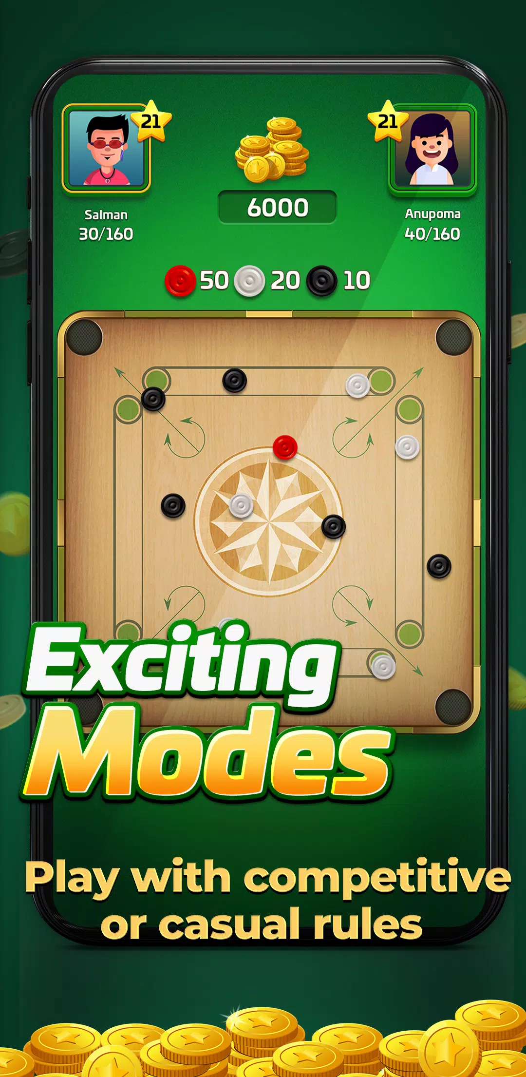 Carrom Gold : Multiplayer Friends Board Games King Screenshot3