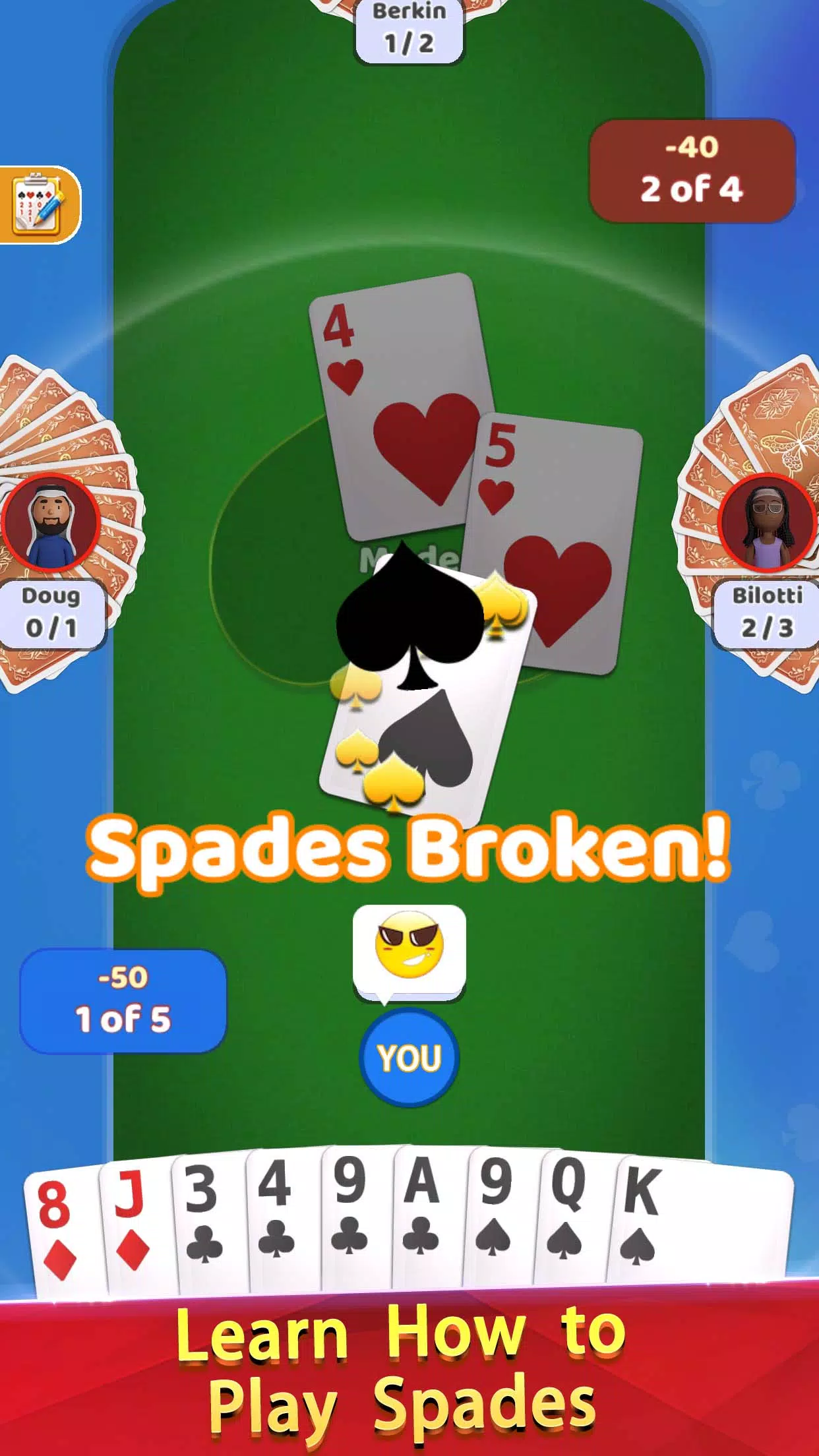 Spades Offline - Card Game Screenshot3