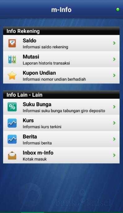 Mobile Banking Bank Kalsel Screenshot1