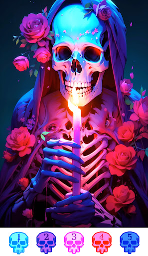 Dark Skeleton Color by number Screenshot3