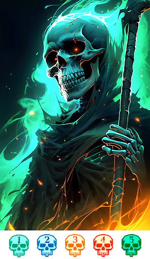 Dark Skeleton Color by number Screenshot2