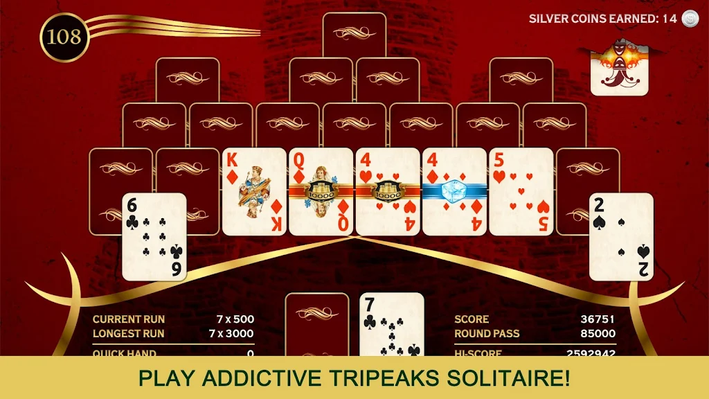 Towers Tri Peaks: Classic Pyramid Solitaire Screenshot1