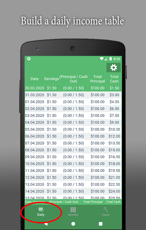 Compound Interest Calculator Table Screenshot1