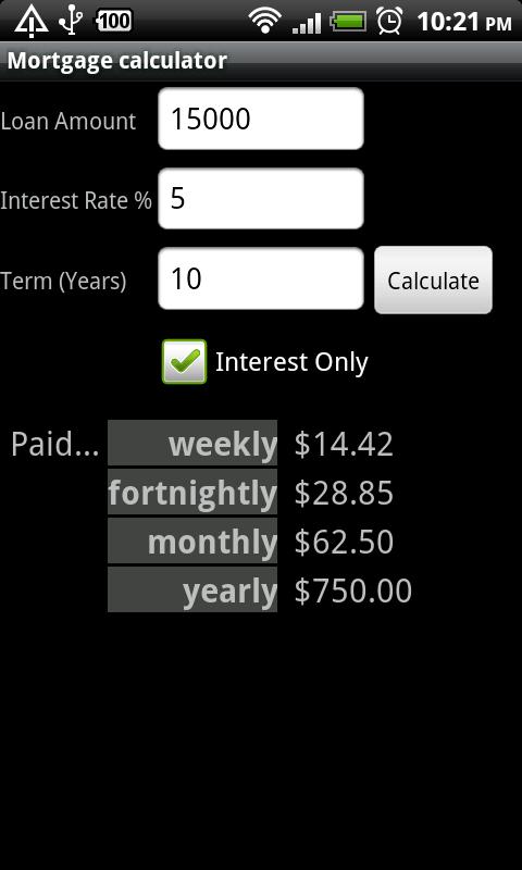 Simple Mortgage Calculator Screenshot2