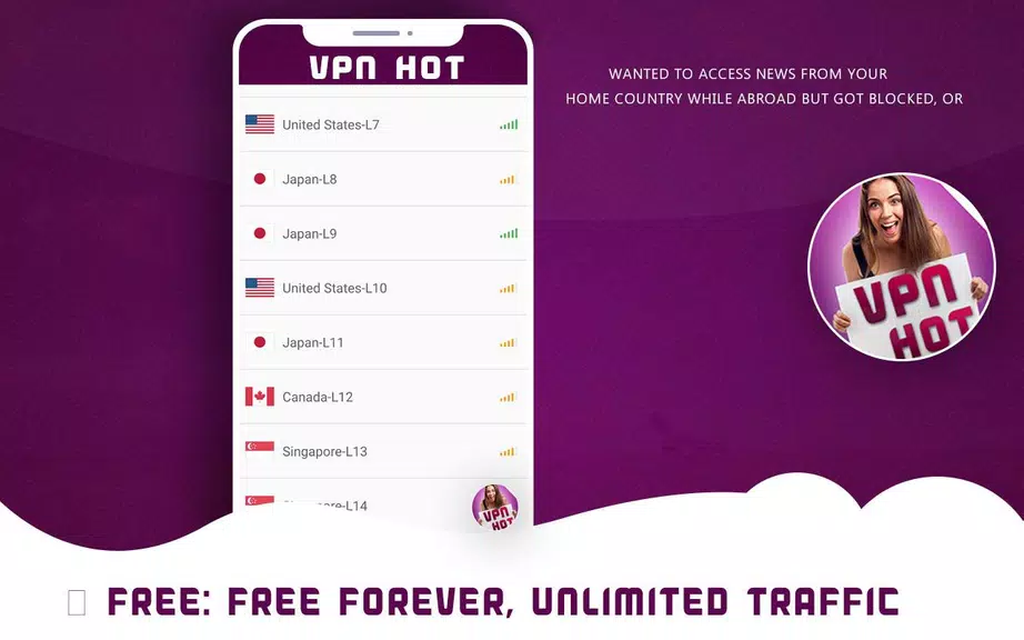 Free Hot VPN : VPN Hot Unblock Proxy 2019 Screenshot3